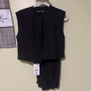Zara Brown Vest and Pant